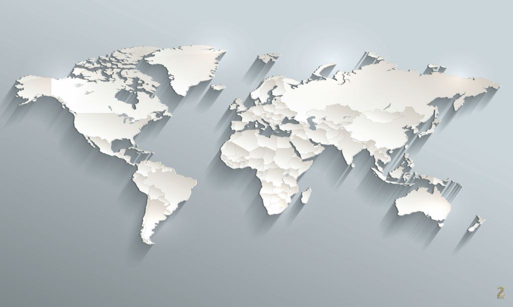 3D World Map Wall Murals and Office Wallpaper